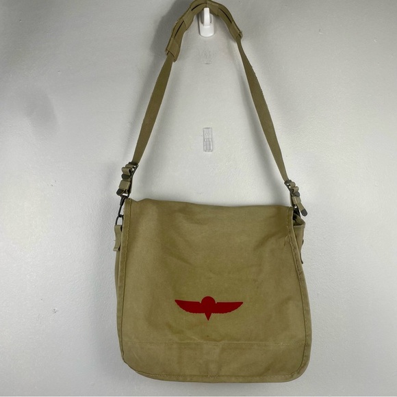 VTG Banana Republic Messenger Bag Canvas Israeli Paratrooper Satchel 80s Safari - Picture 1 of 10